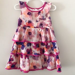Girls DKNY floral dress pink purple size 24m or 2T